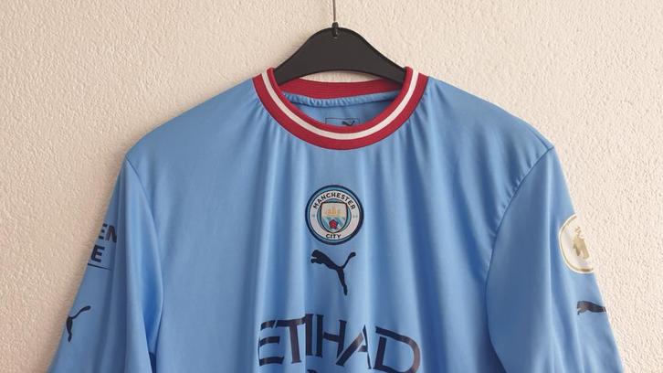Manchester City Haaland Shirt 2022/23 Maat XL, Kleding | Heren, T-shirts, Zo goed als nieuw, Maat 56/58 (XL), Blauw, Ophalen of Verzenden