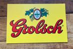 Grolsch reclamebord geel, Ophalen of Verzenden, Zo goed als nieuw, Reclamebord, Plaat of Schild, Grolsch