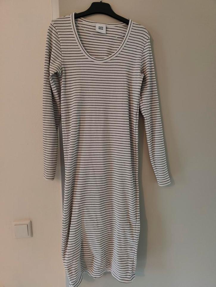 Zwangerschapsjurk van merk Mamalicious maat M, Kleding | Dames, Positiekleding, Zo goed als nieuw, Jurk, Maat 38/40 (M), Beige