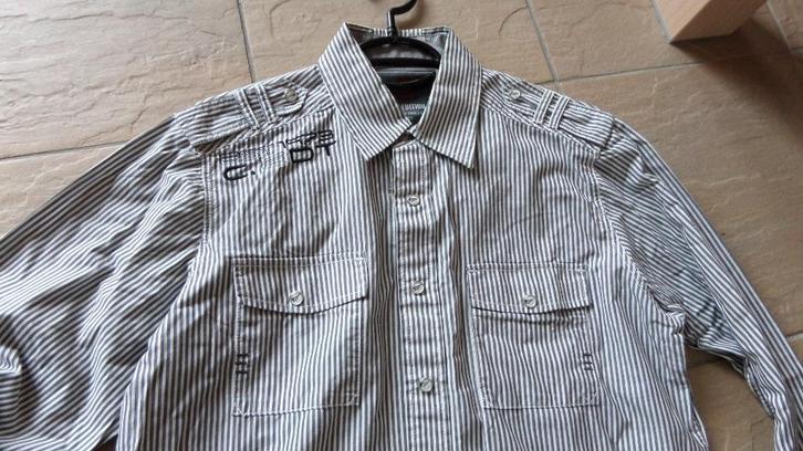 blouse cult edition small S grijs wit gestreept met drukkers, Kinderen en Baby's, Kinderkleding | Maat 176, Zo goed als nieuw