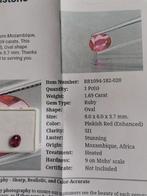 1.69Ct red Ruby Pinkish, Ophalen of Verzenden, Zo goed als nieuw