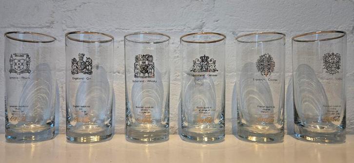Vintage Coca-Cola glazen set, Verzamelen, Merken en Reclamevoorwerpen, Gebruikt, Gebruiksvoorwerp, Ophalen of Verzenden