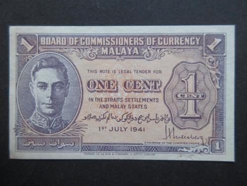 1 Cent 1941 Malaya p6 (01) WW2, Postzegels en Munten, Bankbiljetten | Europa | Niet-Eurobiljetten, Los biljet, Overige landen