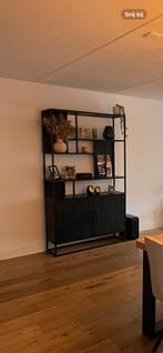 Mango houten boekenkast industriële Zwart., Ophalen, Zo goed als nieuw, 25 tot 50 cm, 150 tot 200 cm