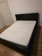 Ikea Malm zwart bed met matras, Huis en Inrichting, Ophalen, Zwart, Tweepersoons, Zo goed als nieuw