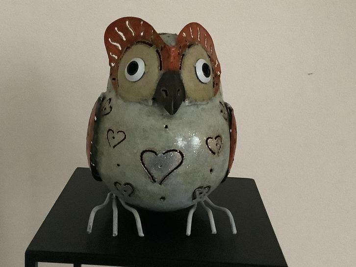 Metalen Uil - Sfeervol Nestje Gezocht!, Huis en Inrichting, Woonaccessoires | Overige, Zo goed als nieuw, Ophalen of Verzenden