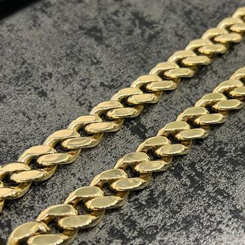 14k gouden ketting cuban schakel dik model italy beschikbaar voor biedingen