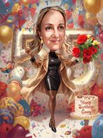 Digitale Verjaardags Karikatuur | Cartoon Portret, Hobby en Vrije tijd, Tekenen, Ophalen, Nieuw, Overige typen