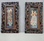 Vintage Balinese print in originele lijsten, Antiek en Kunst, Kunst | Schilderijen | Klassiek, Ophalen of Verzenden