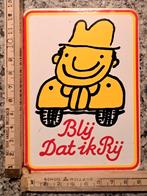 Vintage sticker Blij dat ik rij propaganda anti file, Ophalen of Verzenden, Zo goed als nieuw, Overige typen
