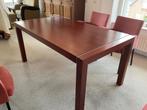 Eettafel kersenhout met uitschuifblad, Ophalen, 50 tot 100 cm, Zo goed als nieuw, Vijf personen of meer