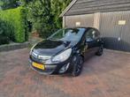 Opel Corsa 1.0 Twinport Selection 2013 Zwart Airco Nwe APK, Euro 5, 450 kg, Leder en Stof, Zwart