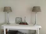 2 lampen met rotan kap countrylife, Huis en Inrichting, Lampen | Tafellampen, Ophalen, 50 tot 75 cm, Metaal, Landelijk