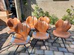 6 gebruikte Eetkamer stoelen, Huis en Inrichting, Stoelen, Ophalen, Overige materialen, Gebruikt, Bruin