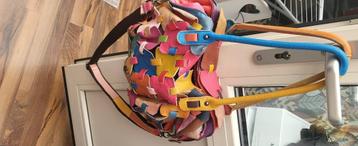 Rijk gekleurde leren schouder tas te koop!!  beschikbaar voor biedingen