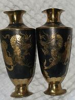 Antieke Bronzen Japanse Meiji Vazentjes, Antiek en Kunst, Antiek | Vazen, Ophalen of Verzenden