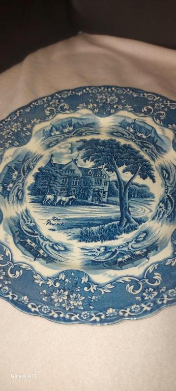 Vintage Engels Blauw The Peacock Bord beschikbaar voor biedingen