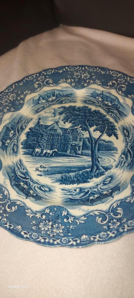 Vintage Engels Blauw The Peacock Bord, Antiek en Kunst, Antiek | Schalen, Ophalen of Verzenden