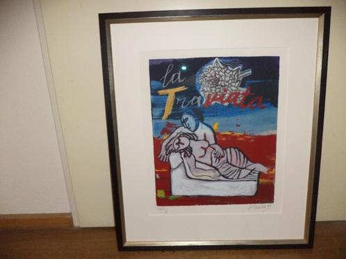 Kleurenlitho “La Traviata” van Corneille, Antiek en Kunst, Kunst | Litho's en Zeefdrukken, Ophalen