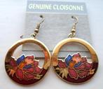 Oorbellen. Hangers. Verguld. Cloisonné., Overige materialen, Hangers, Overige kleuren, Nieuw