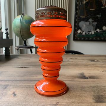 ART DECO glazen antieke bloemenvaas rozensteker 1920 's  beschikbaar voor biedingen