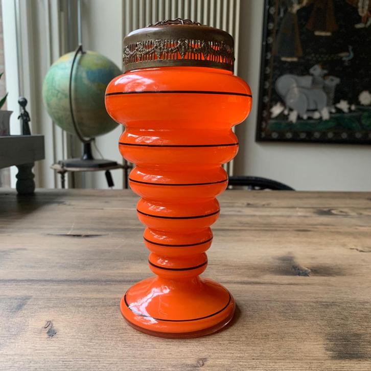 ART DECO glazen antieke bloemenvaas rozensteker 1920 's, Antiek en Kunst, Antiek | Glas en Kristal, Ophalen of Verzenden