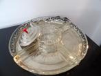 Art Deco Grote Serveerschaal glas/chroom/bakeliet, Ophalen of Verzenden