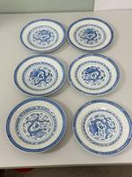 Vintage Jingdezhen porseleinen chinese draak bord borden 6x, Ophalen of Verzenden