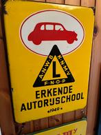 Anwb rijschool emaille reclamebord. Langcat, Verzamelen, Merken en Reclamevoorwerpen, Ophalen, Zo goed als nieuw, Reclamebord