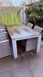 Houten Tuinset met 6 Stoelen, Ophalen, Gebruikt, 6 zitplaatsen, Stoel