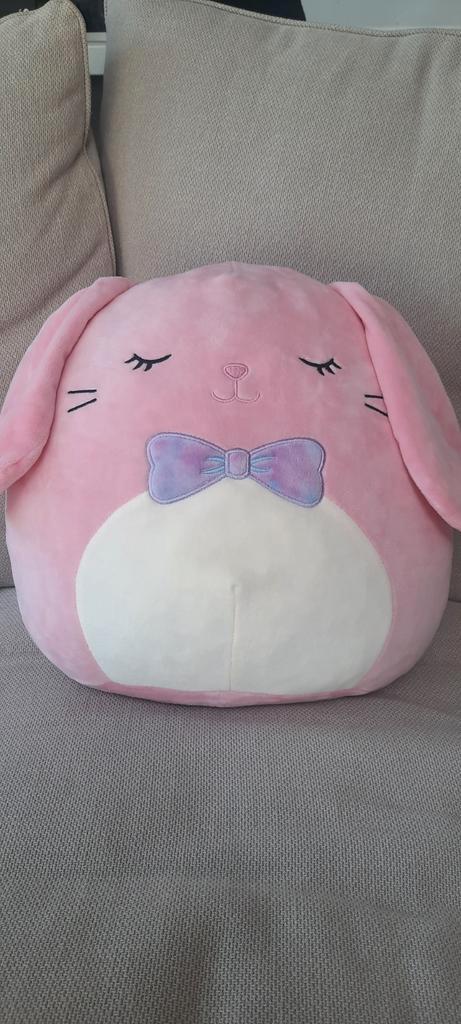 Roze Squishmallow Konijn met Strik, Kinderen en Baby's, Speelgoed | Knuffels en Pluche, Zo goed als nieuw, Konijn, Ophalen of Verzenden