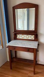 Antieke kaptafel - marmeren blad - geslepen glas, Ophalen