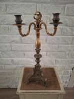 Barok messing kandelaar met drie armen in Art Nouveau stijl., Ophalen of Verzenden, Koper of Brons