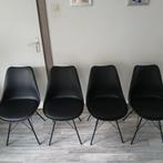 4 kuipstoelen eetkamer zwart met gratis kussentjes ZGAN, Huis en Inrichting, Stoelen, Ophalen, Zo goed als nieuw, Zwart