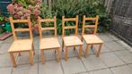 4 Ikea grenen stoelen (gebruikt) - gebeitst, Huis en Inrichting, Stoelen, Ophalen of Verzenden, Gebruikt, Bruin