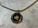 Ketting met bladgoud hanger., Ophalen, Zo goed als nieuw, Goud, Overige materialen