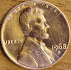 Verenigde Staten 1 cent 1968 D Denver Fout KM#201 VF .., Postzegels en Munten, Munten | Amerika, Ophalen of Verzenden, Losse munt