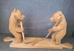 Beren, bewegend, handgestoken. L23,5 x h 11,5 cm, Ophalen of Verzenden