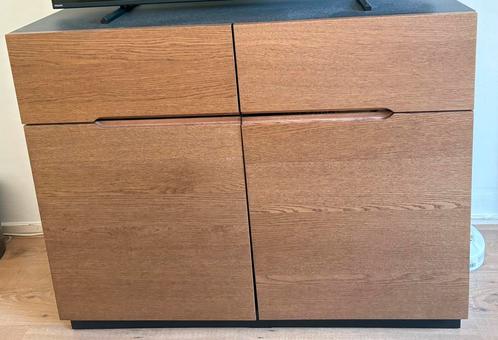 IKEA KLÄCKENÄS kast – zwart/bruin eikenfineer, Huis en Inrichting, Kasten | Dressoirs, Zo goed als nieuw, 25 tot 50 cm, Met lade(s)