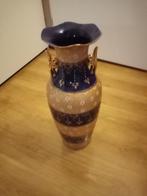 Mooie aparte grote vaas goud blauw kleur, Ophalen, 50 tot 75 cm, Blauw, Glas