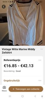 Vintage Marine Zeilshirt - Witte Middy Top en broek, Ophalen of Verzenden, Gedragen, Marine uniform