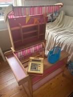 Houten winkeltje met kassa en heel veel toebehoren, Kinderen en Baby's, Speelgoed | Overig, Ophalen, Gebruikt, Jongen of Meisje