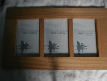 lijst hout Houten lijst 3 fotos drieluik frame collection beschikbaar voor biedingen