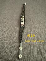 Leren Heren Armband met Kralen, Zwart, Leer, Ophalen of Verzenden, Zo goed als nieuw