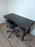 zwart bureau van WOOOD met bureaustoel, Ophalen, Gebruikt, Bureau