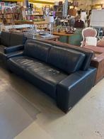 Stijlvolle zwarte lederen bank van Leolux, Ophalen, Gebruikt, 150 tot 200 cm, Driepersoons