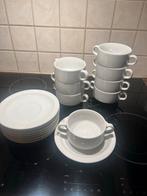 Royal Mosa Soepkoppen met Schotels, Huis en Inrichting, Keuken | Servies, Ophalen of Verzenden, Zo goed als nieuw, Effen, Kop(pen) en/of Schotel(s)