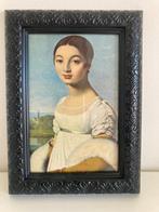 Brocante zwart barok lijstje met afbeelding van Ingres, Antiek en Kunst, Ophalen of Verzenden