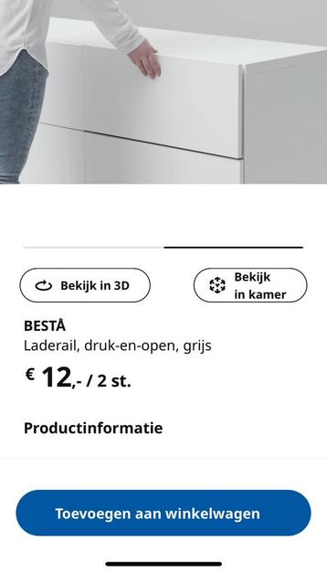 Ikea besta 2 lades + laderails met druk en open IKEA 