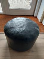 Lederen poef, Huis en Inrichting, Banken | Voetenbanken en Poefen, Ophalen, Minder dan 50 cm, Gebruikt, Rond